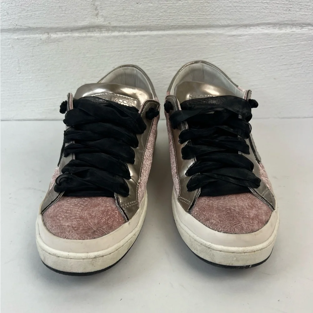 Philippe Model Blush Pink Metallic Accent Sneakers